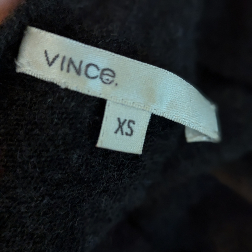 Vince 100% Cashmere Sweater Dress XS Charcoal Gray V Neck - Picture 7 of 7